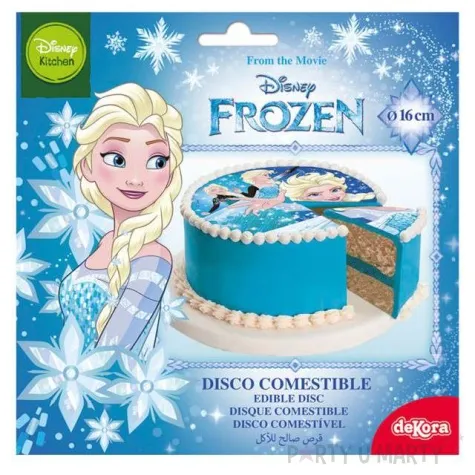 dekoracja tortu oplatek frozen 16 cm dekora