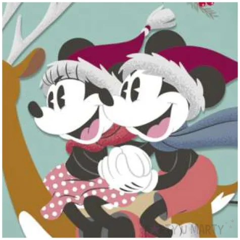 dekoracja tortu oplatek mickey i minnie zima 20 cm dekora