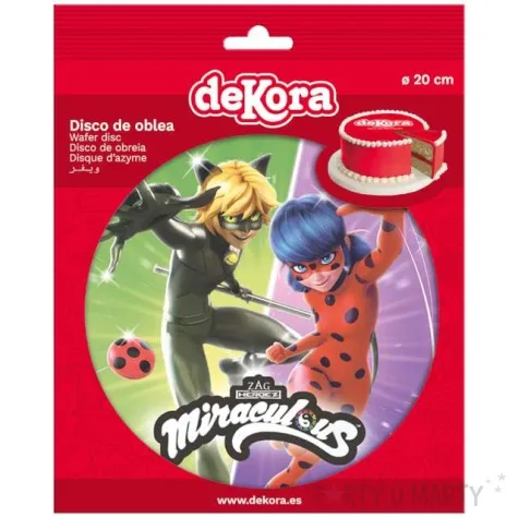 dekoracja tortu oplatek miraculous 20 cm dekora
