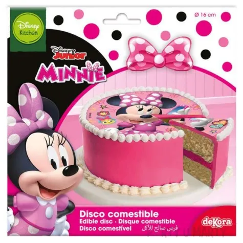 dekoracja tortu oplatek myszka minnie 16 cm dekora