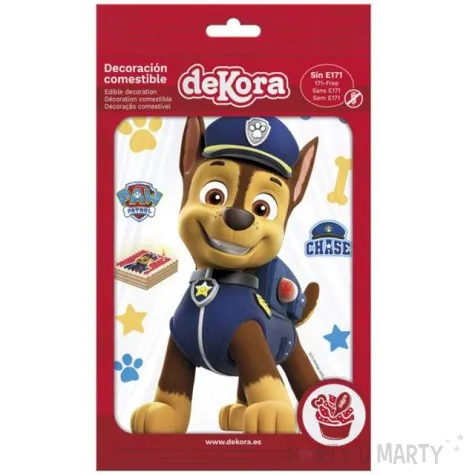 dekoracja tortu oplatek paw patrol chase 15x21 cm dekora
