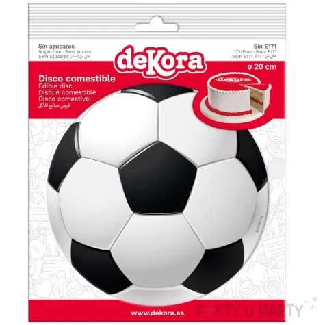 dekoracja tortu oplatek pilka nozna 15 5 cm dekora