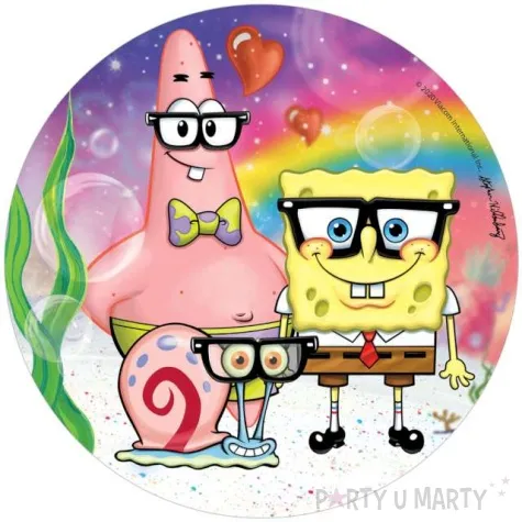 dekoracja tortu oplatek spongebob 20 cm dekora