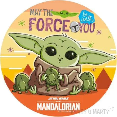 dekoracja tortu oplatek star wars mandalorian 15 5 cm dekora