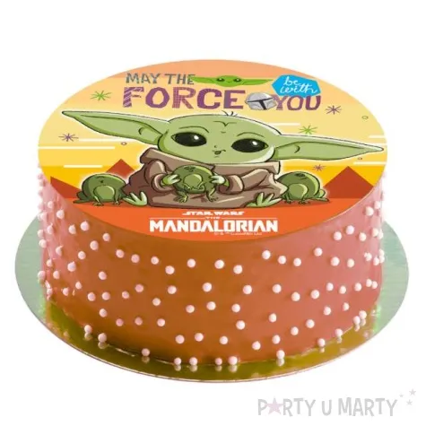 dekoracja tortu oplatek star wars mandalorian 15 5 cm dekora
