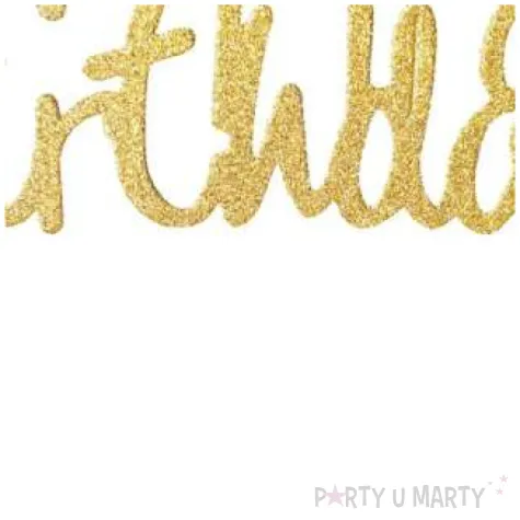 dekoracja tortu topper happy birthday zlota godan