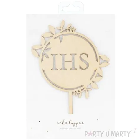 dekoracja tortu topper z hostia ihs partydeco 23cm