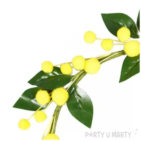 dekoracja wieniec wiosenny listki i kuleczki zolto zielony arpex 20 cm