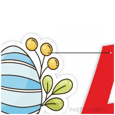 dekoracja wiszaca girlanda baner wielkanocna radosc alleluja mix 2 m