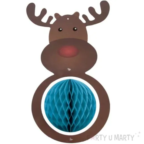 dekoracja wiszaca honeycomb renifer partypal 26 cm