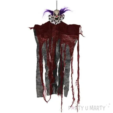 dekoracja wiszaca klaun wielokolorowy guirca 50 cm