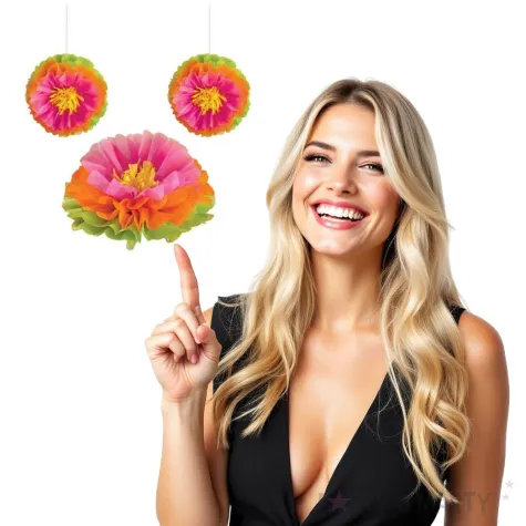 dekoracja wiszaca kwiaty hibiskusa amscan 40 6 cm 3 szt