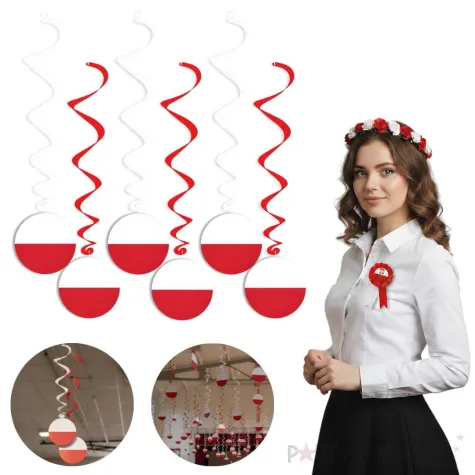 dekoracja wiszaca na 11 listopada panstwa swiata polska 6 szt