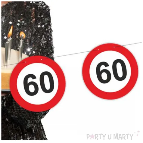 dekoracja wiszaca na 50 urodziny baner girlanda liczba 50 traffic birthday znak zakazu