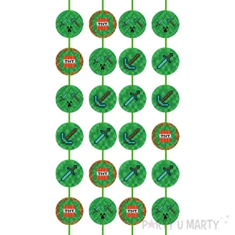 dekoracja wiszaca piksele tnt i diamentowe narzedzia congee zielone congee 4 szt