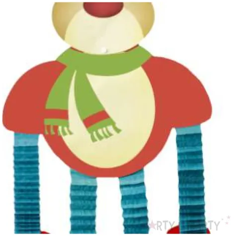 dekoracja wiszaca renifer harmonijka partypal 121 cm