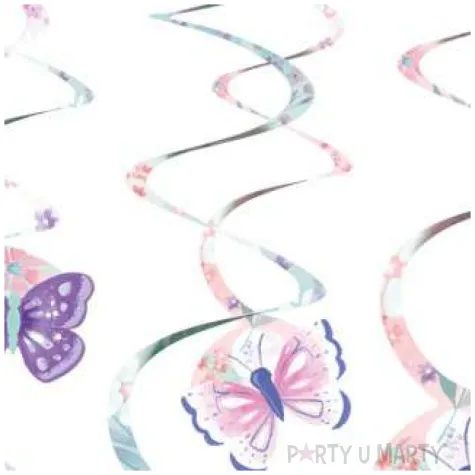 dekoracja wiszaca swiderki barwne motyle amscan 6 szt