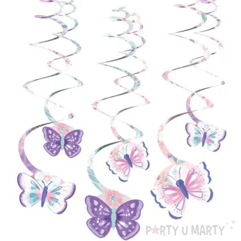 dekoracja wiszaca swiderki barwne motyle amscan 6 szt