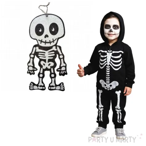 dekoracja wiszaca szkielet blyskotrupek brokatowy srebrny arpex 30 cm