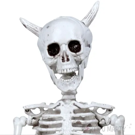 dekoracja wiszaca szkielet diabla bialy guirca 40 cm