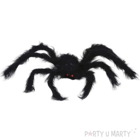 dekoracja wlochaty pajak czarny guirca 50 cm