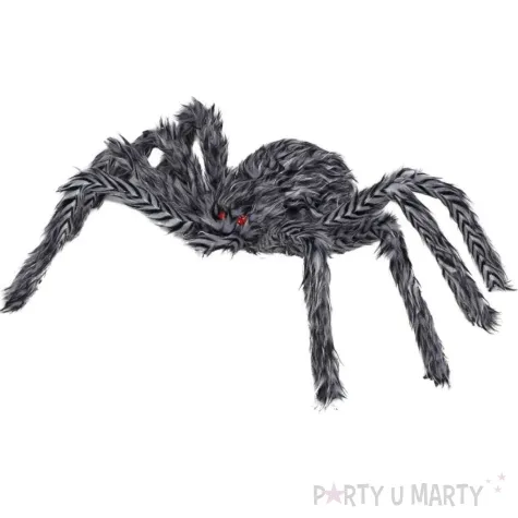 dekoracja wlochaty pajak szary guirca 60 cm