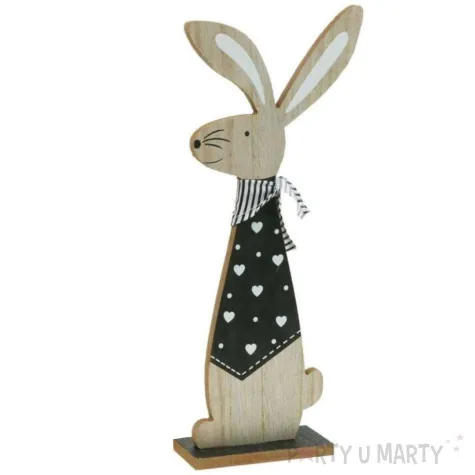 dekoracja zajac z apaszka biale serca arpex 33 cm