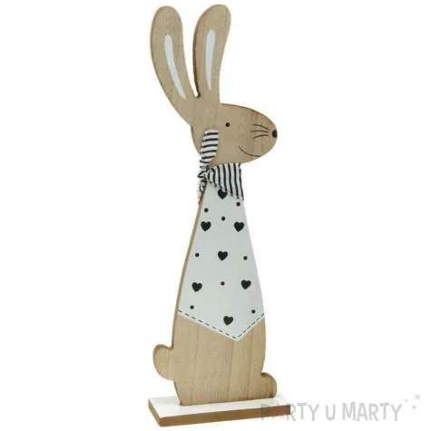 dekoracja zajac z apaszka czarne serca arpex 33 cm