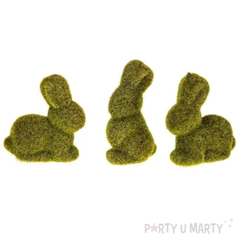 dekoracja zajaczki pokryte trawa welurowe zielony brewis 7 cm 3 szt