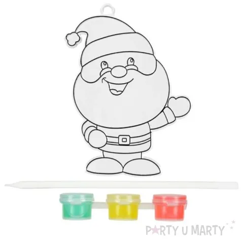 dekoracja zawieszki plaskie witrazyk mikolaj machajacy reka arpex