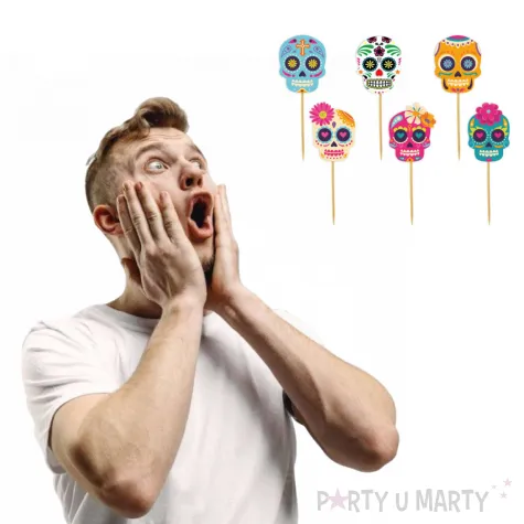 dekoracje do muffinek przekasek na dia de los muertos halloween pikery szpilki czaszki x6