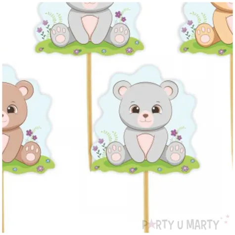 dekoracje do muffinek przekasek na dzien pluszowego misia pikery mis i pastelki mix 6 szt