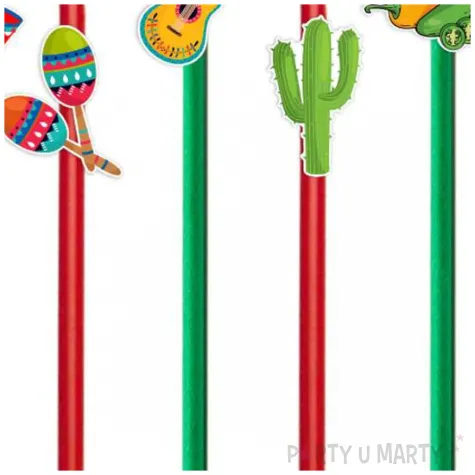 dekoracje do napojow na meksykanskie party slomki papierowe lato w meksyku pikantne x6