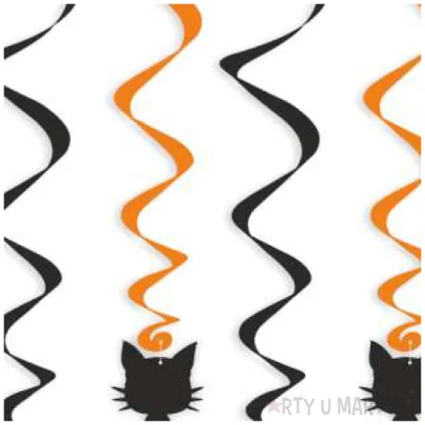 dekoracje do powieszenia na andrzejki swiderki wiszace czarny kot i kociol czarownicy 6 szt