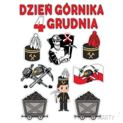 dekoracje do szkoly na gazetke tablice okno barborka dzien gornika ozdoby do powieszenia