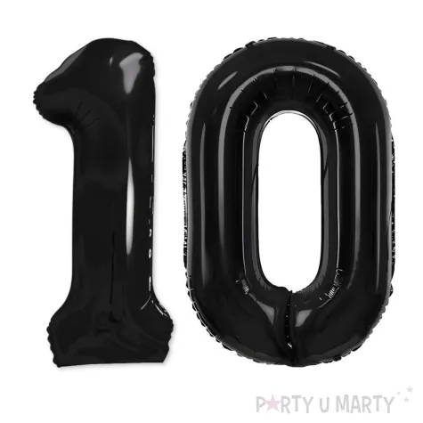 dekoracje na 10 urodziny rocznice zestaw balonow xl liczba 10 czarny 39 dgt 2 szt