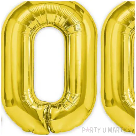 dekoracje na 100 urodziny zestaw balonow liczba 100 zloty 33 dgt 2 elementy