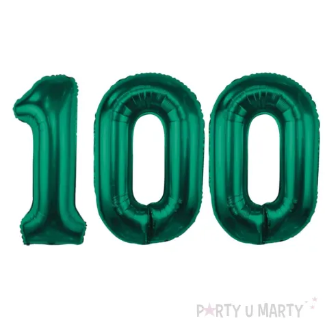 dekoracje na 100 urodziny zestaw balonow xl liczba 100 butelkowy zielony 39 dgt 2 szt