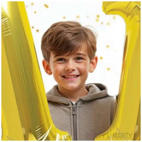 dekoracje na 11 urodziny zestaw balonow liczba 11 zloty 33 dgt 2 elementy