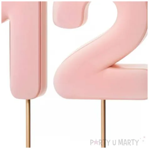 dekoracje na 12 urodziny swieczki na tort liczba 12 rozowy 4 5 cm 2 szt