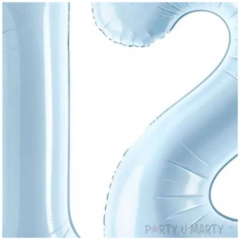 dekoracje na 12 urodziny zestaw balonow liczba 12 miebieski 34 dgt 2 szt