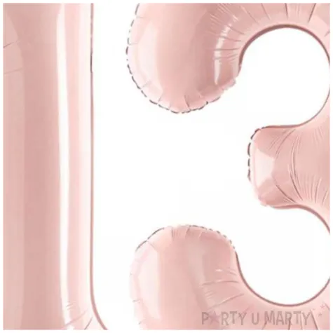 dekoracje na 13 urodziny rocznice zestaw balonow liczba 13 rozowy jasny 34 dgt 2 elementy