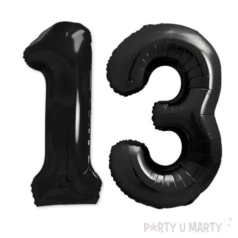 dekoracje na 13 urodziny rocznice zestaw balonow xl liczba 13 czarny 39 dgt 2 szt