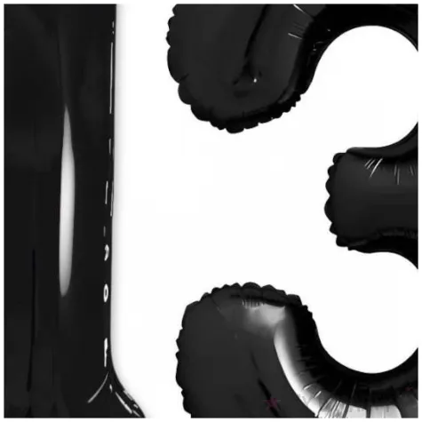 dekoracje na 13 urodziny rocznice zestaw balonow xl liczba 13 czarny 39 dgt 2 szt