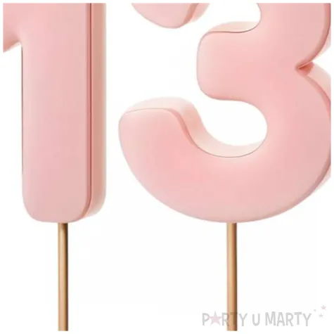 dekoracje na 13 urodziny swieczki na tort liczba 13 rozowy 4 5 cm 2 szt