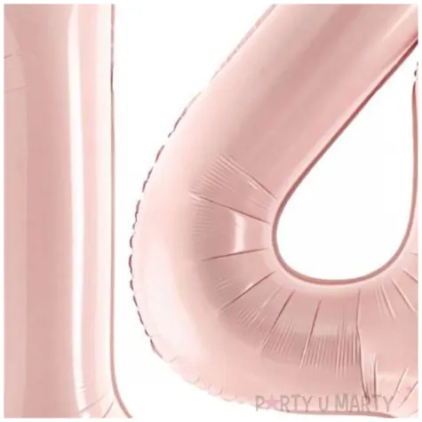 dekoracje na 14 urodziny rocznice zestaw balonow liczba 14 rozowy jasny 34 dgt 2 elementy