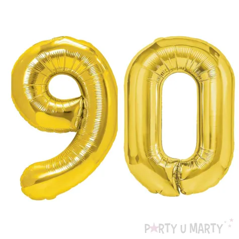 dekoracje na 18 urodziny zestaw balonow liczba 90 zloty 33 dgt 2 elementy