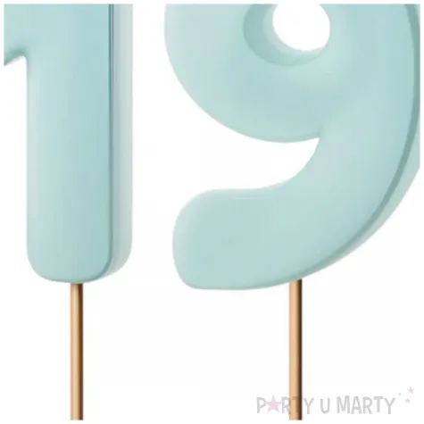 dekoracje na 19 urodziny swieczki na tort liczba 19 niebieski 4 5 cm 2 szt