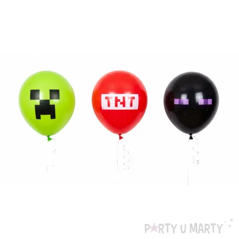dekoracje na 2 urodziny gracza balony minecraft creeper zielone czarne gaming tnt enderman x17