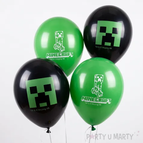 dekoracje na 2 urodziny gracza balony minecraft creeper zielone czarne gaming tnt enderman x17